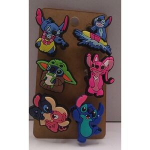 Set of 6 Shoe Charms for Crocs featuring 	Stitch	A2